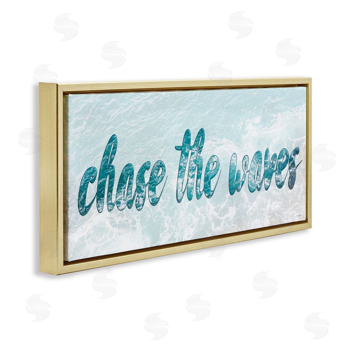 Seven Trees Design Chase The Waves Gold Floating Frame Canvas Wall Art Print