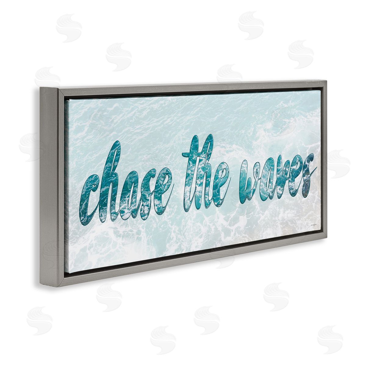 Seven Trees Design Chase The Waves Gray Floating Frame Canvas Wall Art Print