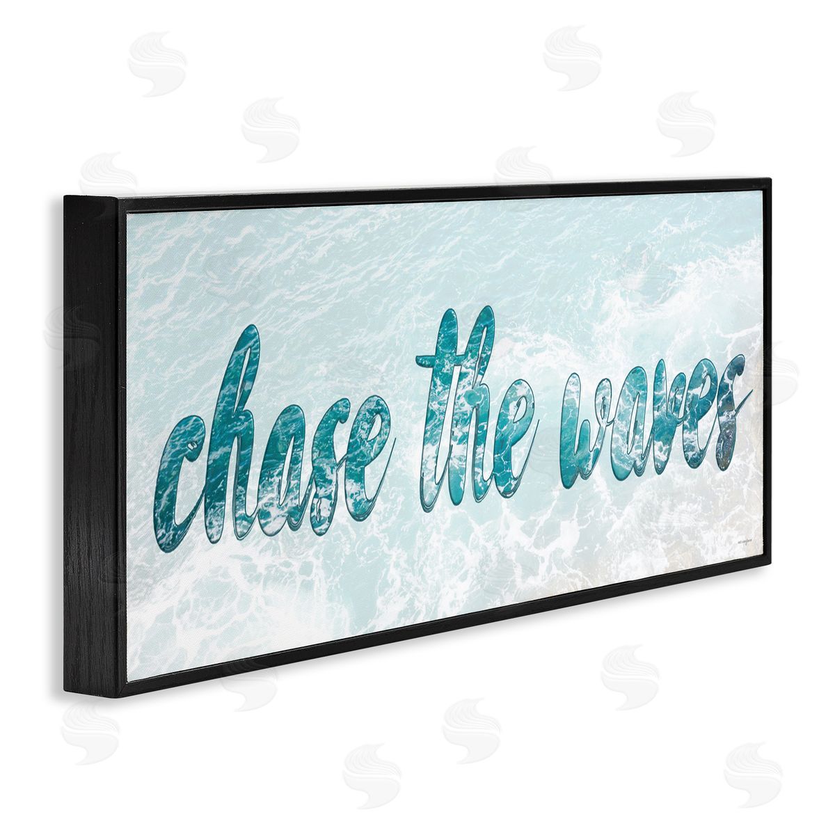 Seven Trees Design Chase The Waves Black Framed Giclee Wall Art Print