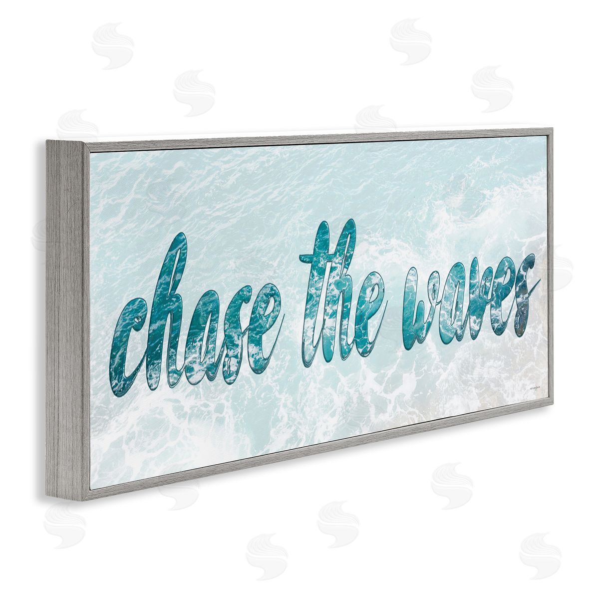 Seven Trees Design Chase The Waves Gray Framed Giclee Wall Art Print