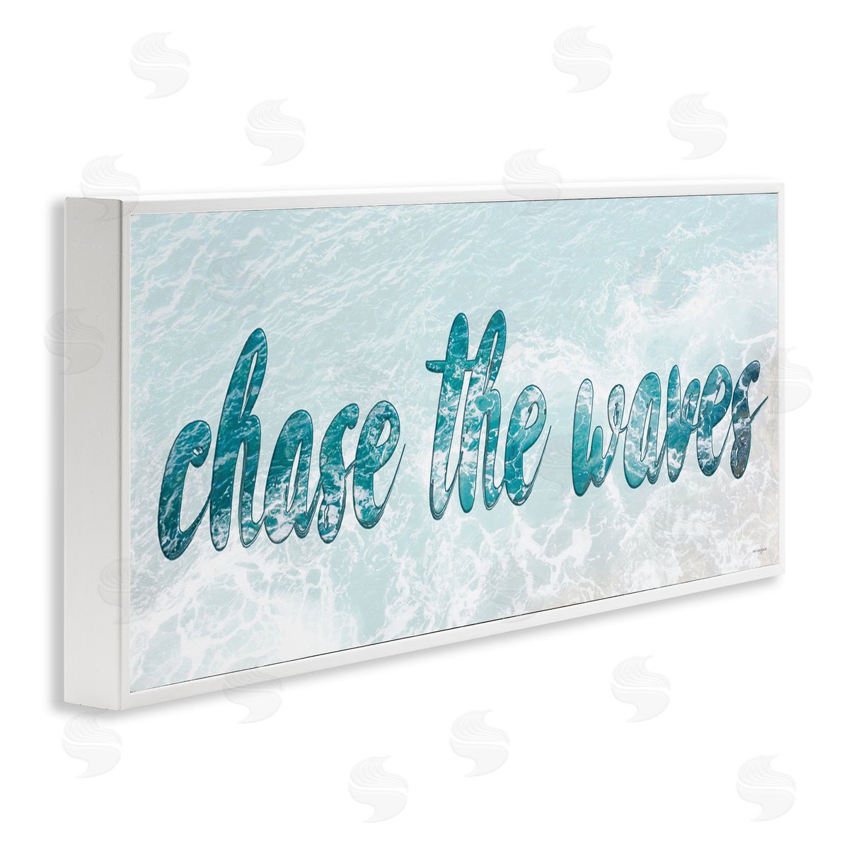 Seven Trees Design Chase The Waves White Framed Giclee Wall Art Print