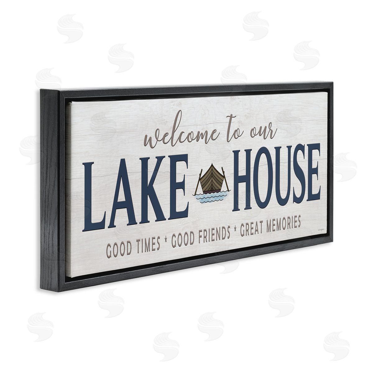 Seven Trees Design Great Memories Lake House Black Floating Frame Canvas Wall Art Print