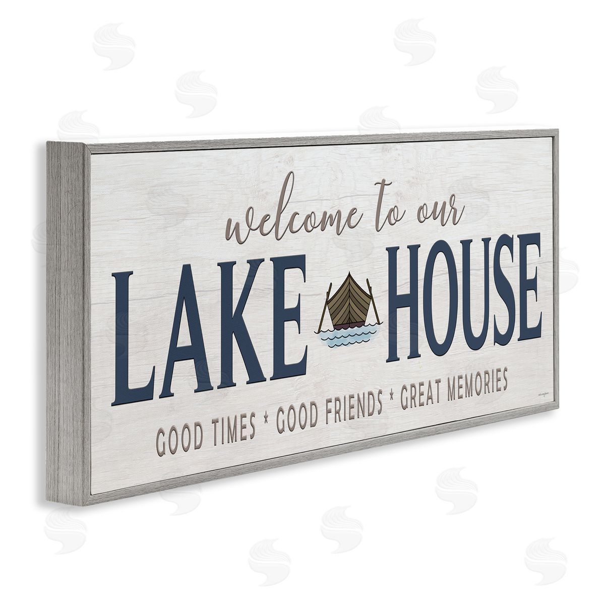 Seven Trees Design Great Memories Lake House Gray Framed Giclee Wall Art Print