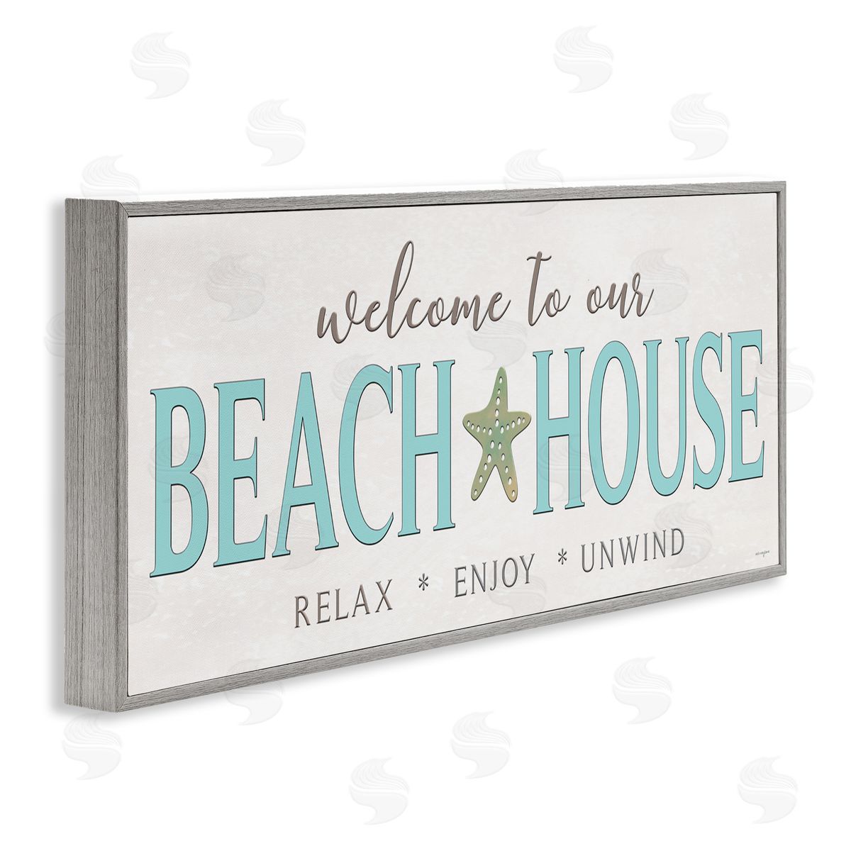 Seven Trees Design Relax Enjoy Unwind Beach House Gray Framed Giclee Wall Art Print