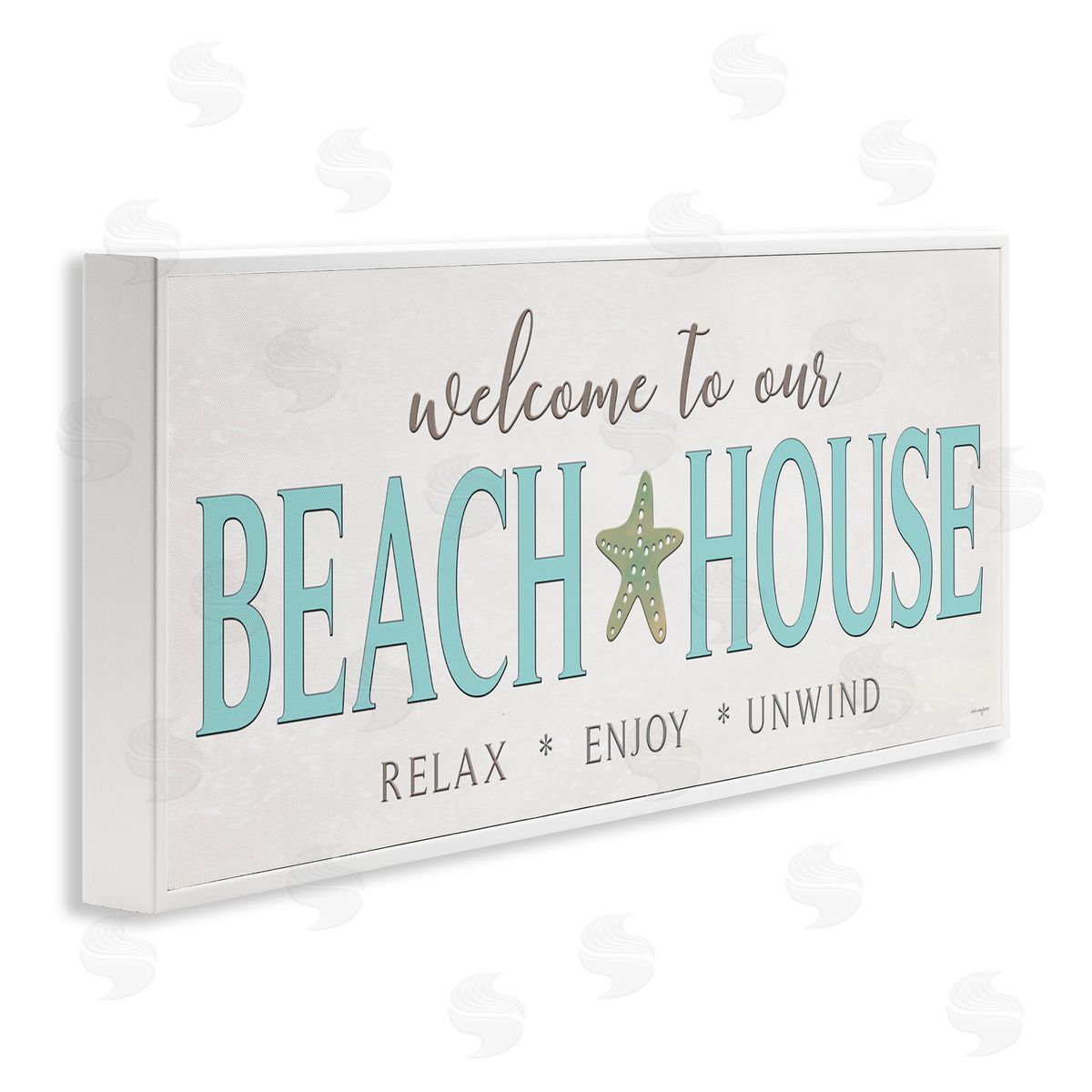 Seven Trees Design Relax Enjoy Unwind Beach House White Framed Giclee Wall Art Print