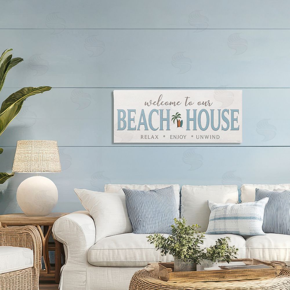 Seven Trees Design Welcome Beach House Greeting Canvas Art on Wall