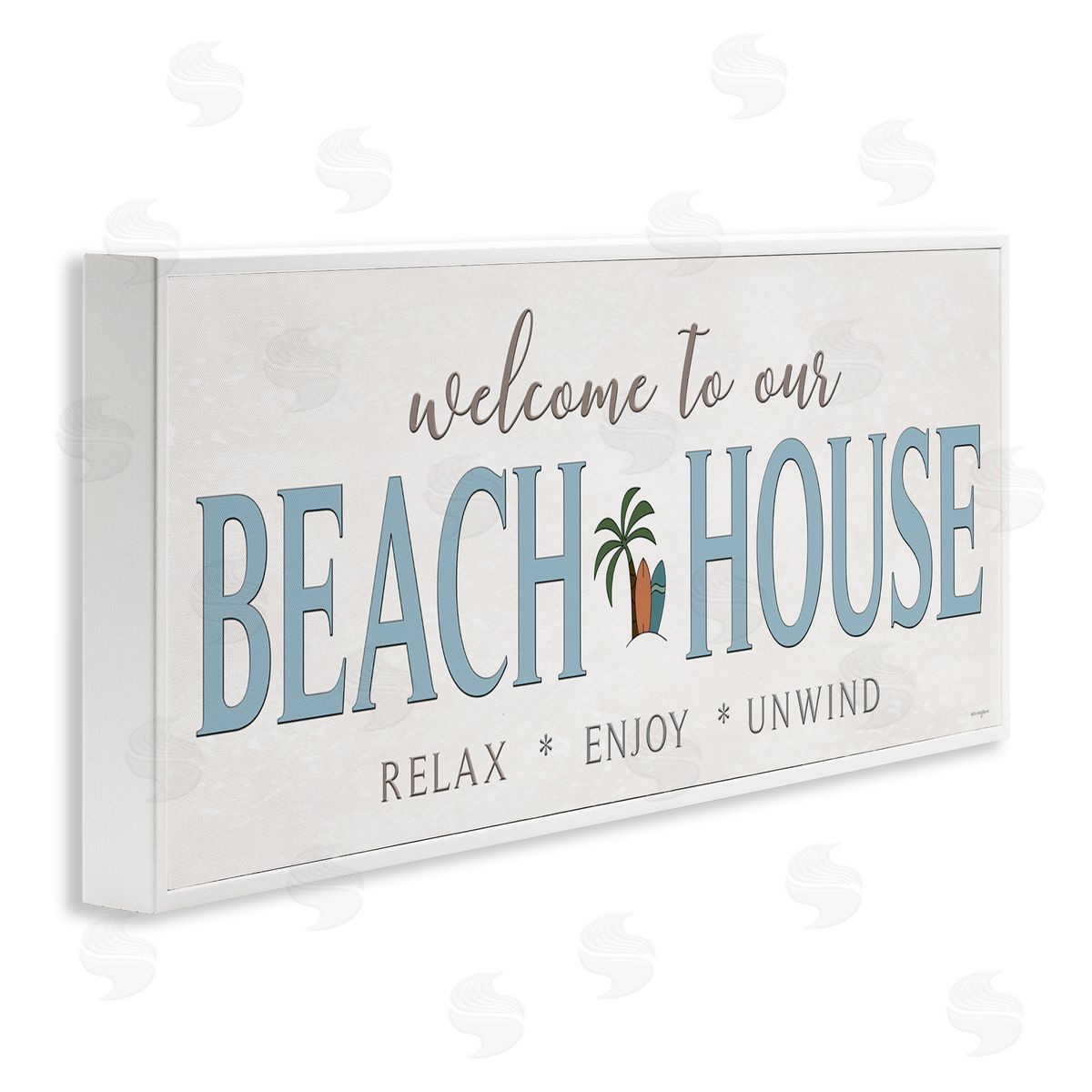 Seven Trees Design Welcome Beach House Greeting White Framed Giclee Wall Art Print