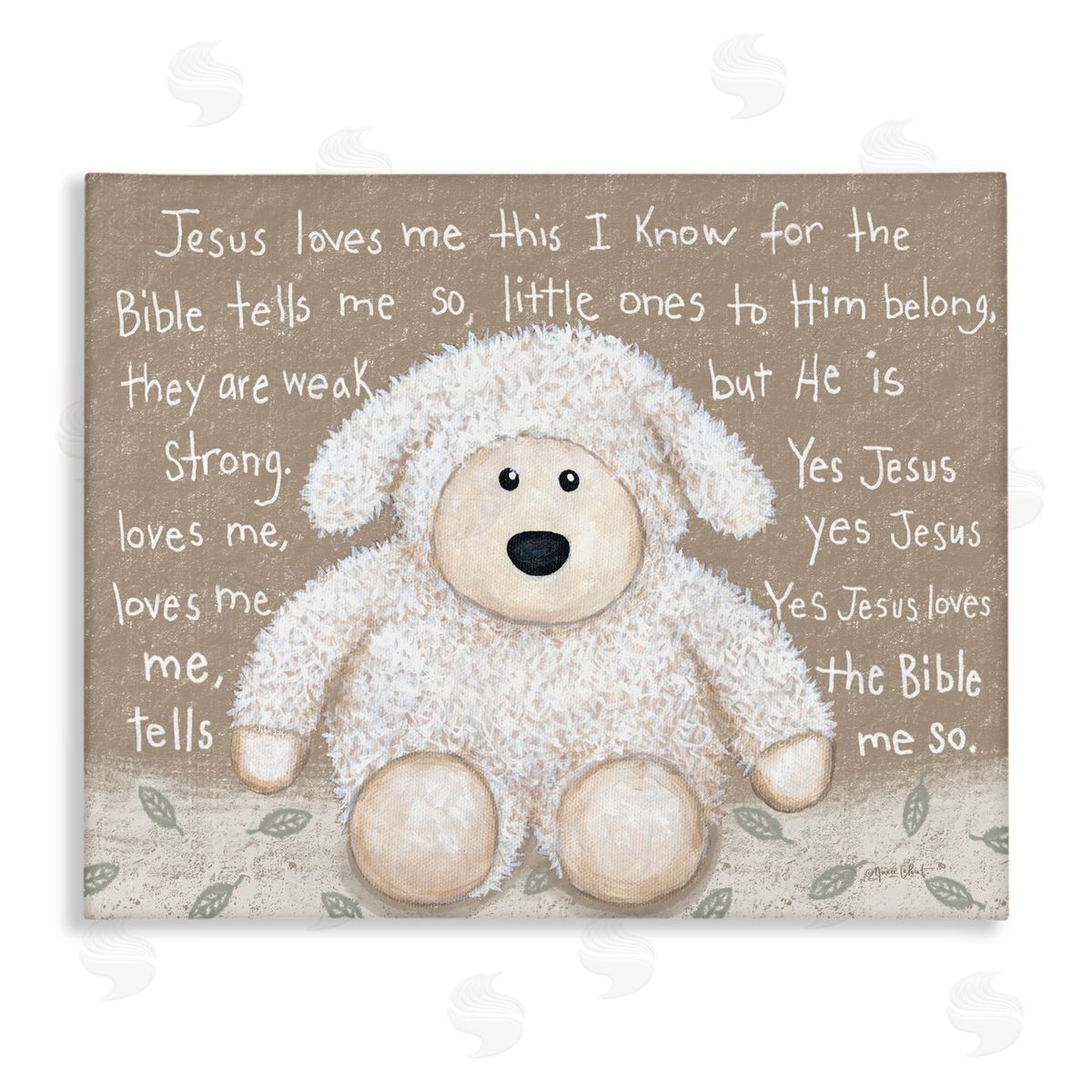 Annie LaPoint Jesus Loves Me Little Lamb Canvas Wall Art Print