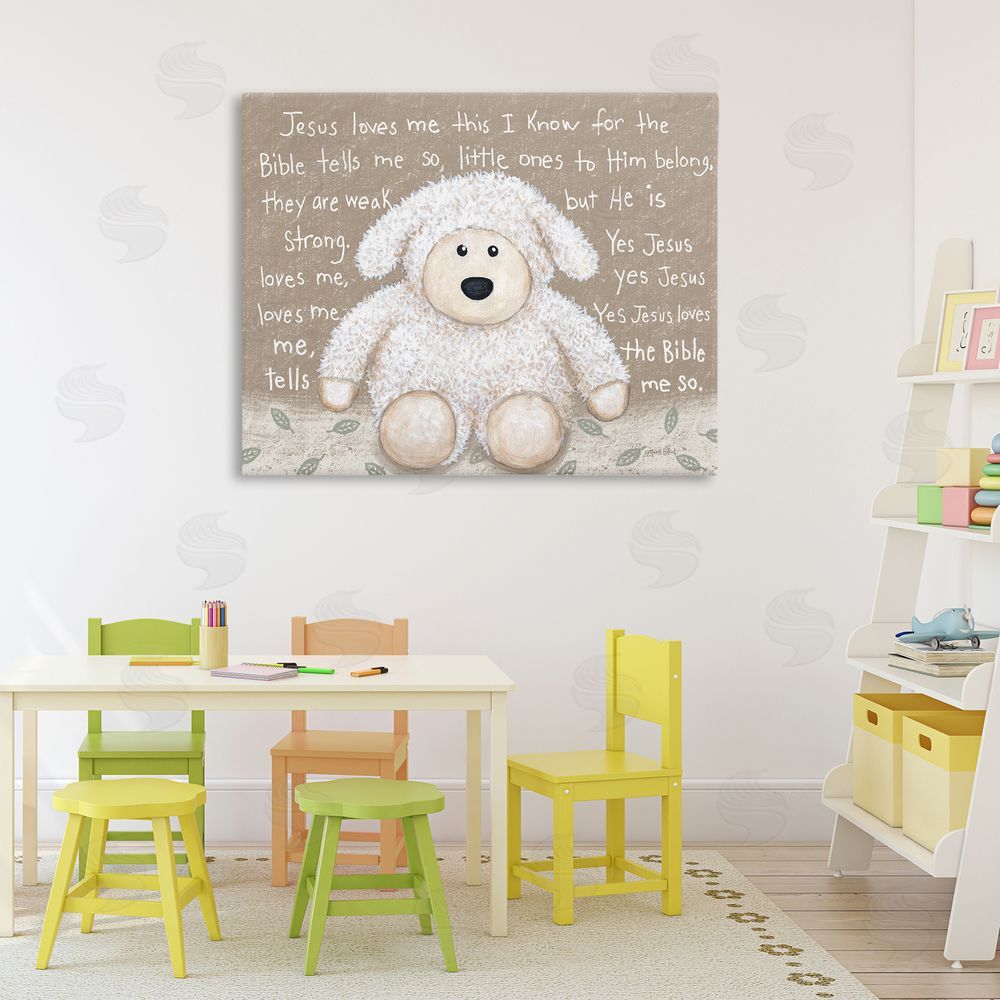 Annie LaPoint Jesus Loves Me Little Lamb Canvas Art on Wall