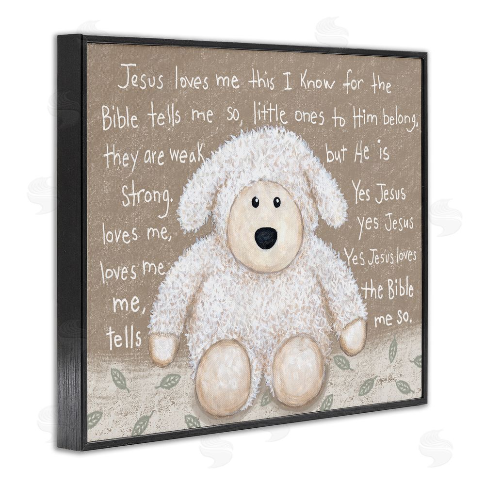 Annie LaPoint Jesus Loves Me Little Lamb Black Framed Giclee Wall Art Print