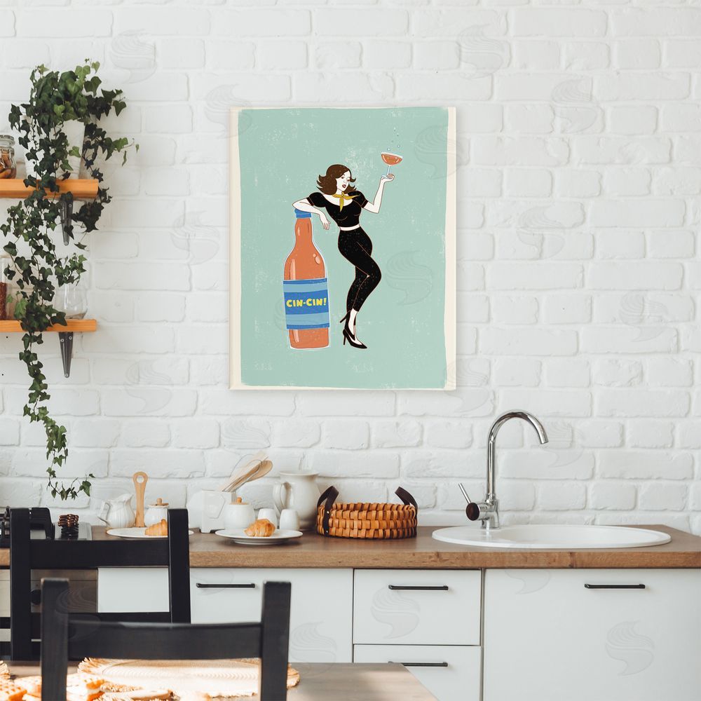 Rachel Nieman Cin Cin Vintage Italian Poster Canvas Art on Wall