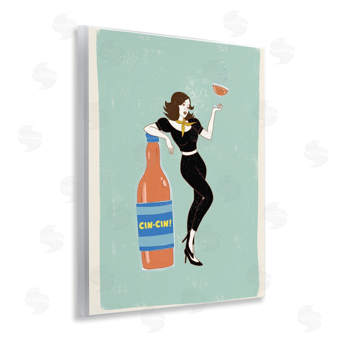 Rachel Nieman Cin Cin Vintage Italian Poster Wall Plaque Art Print