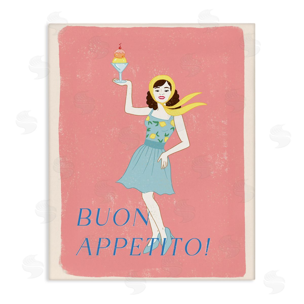 Rachel Nieman Buon Appetito Vintage Italian Poster Canvas Wall Art Print