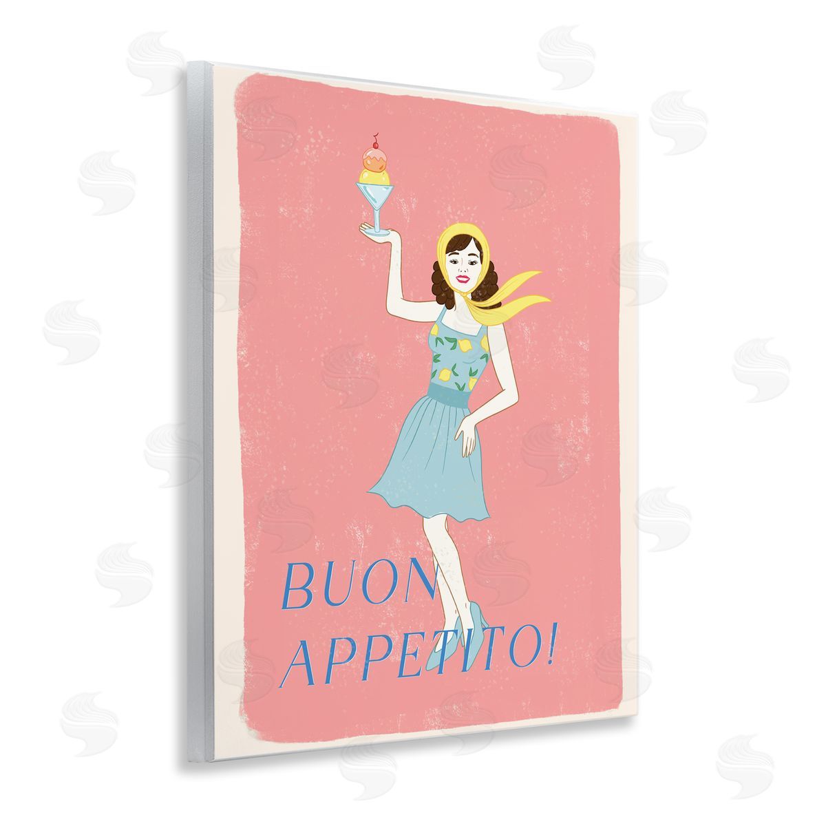 Rachel Nieman Buon Appetito Vintage Italian Poster Wall Plaque Art Print