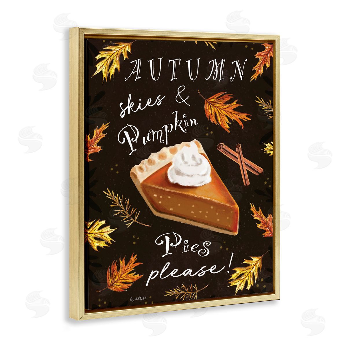 Elizabeth Tyndall Autumn Skies & Pumpkin Pies Gold Floating Frame Canvas Art Print