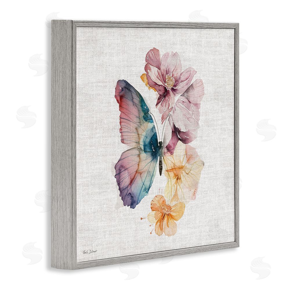 Nicole DeCamp Emerging Beauty Butterfly Gray Framed Giclee Wall Art Print