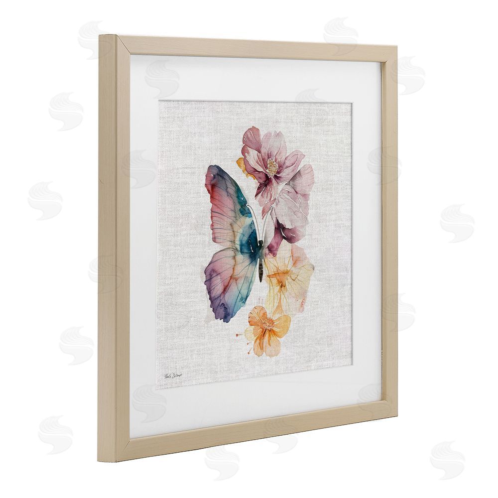 Nicole DeCamp Emerging Beauty Butterfly Birch Framed Print Under Glass with White Mat Wall Art