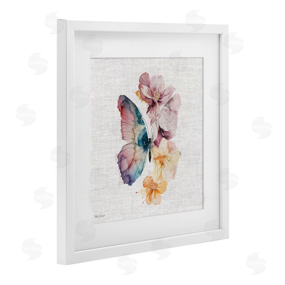 Nicole DeCamp Emerging Beauty Butterfly White Framed Print Under Glass with Mat Wall Art