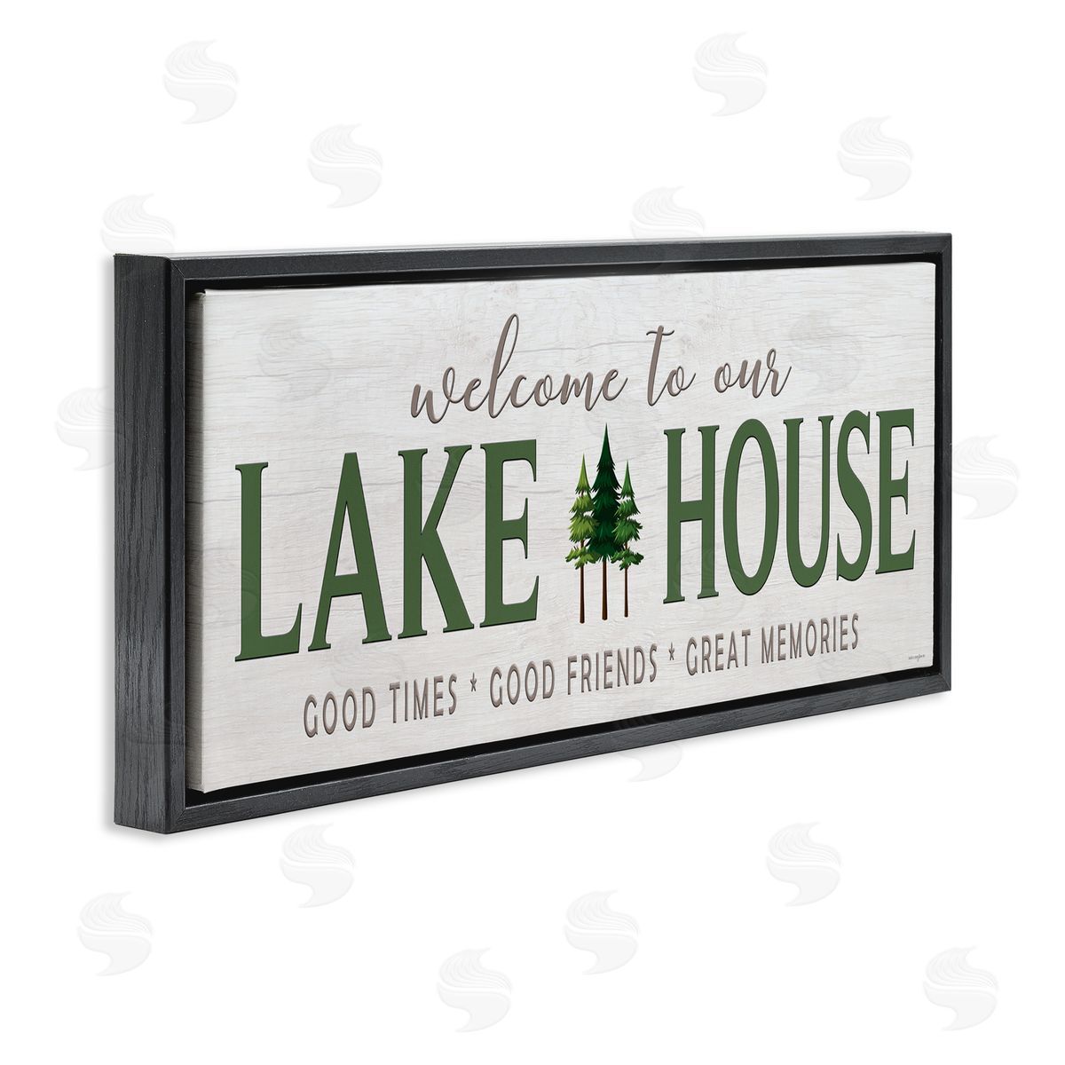 Seven Trees Design Lake House Hospitality Black Floating Frame Canvas Wall Art Print