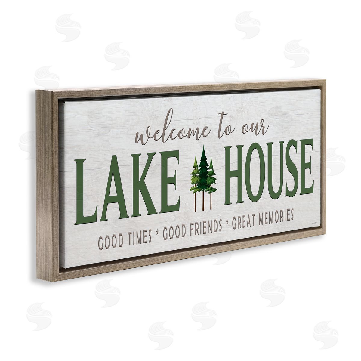Seven Trees Design Lake House Hospitality Brown Floating Frame Canvas Wall Art Print
