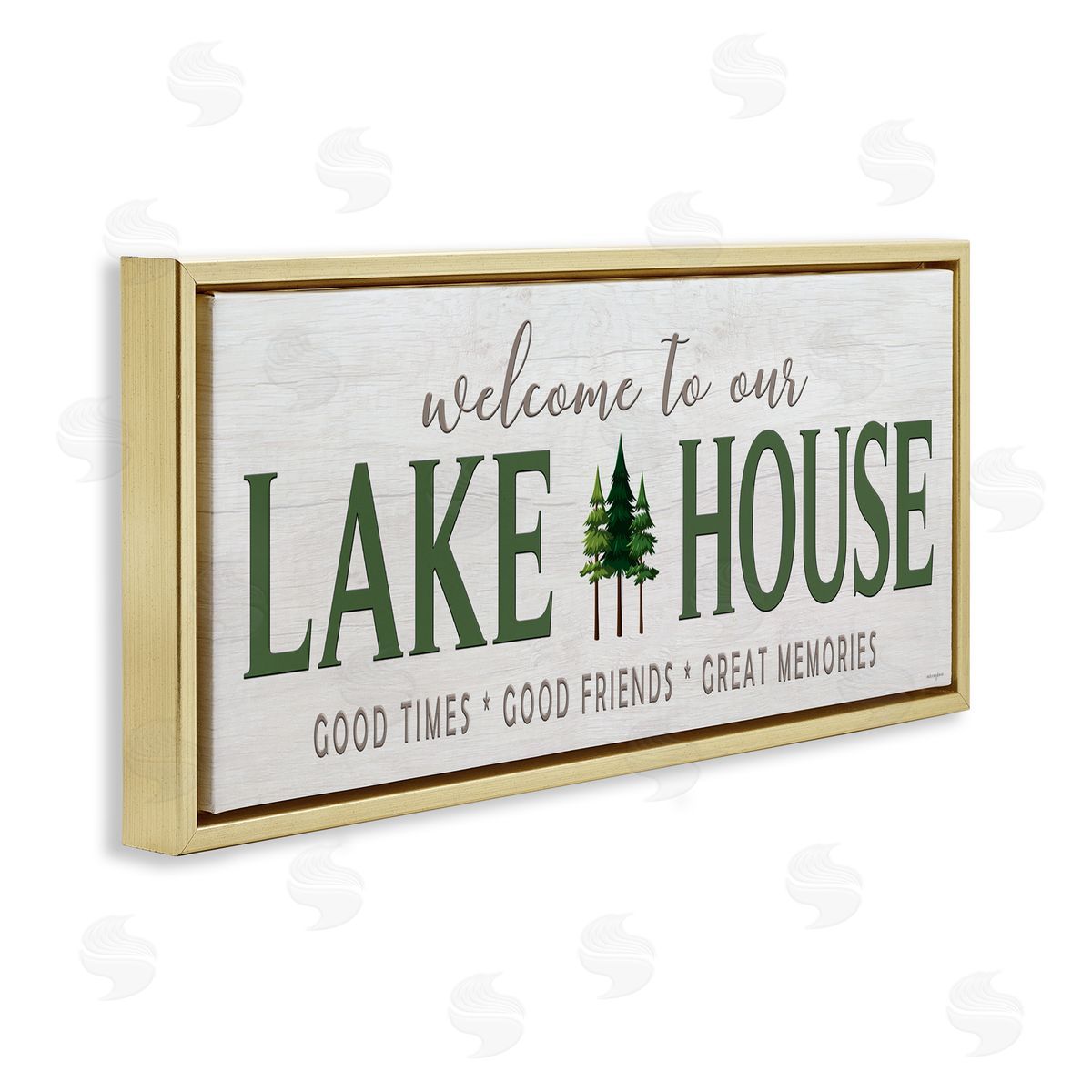 Seven Trees Design Lake House Hospitality Gold Floating Frame Canvas Wall Art Print
