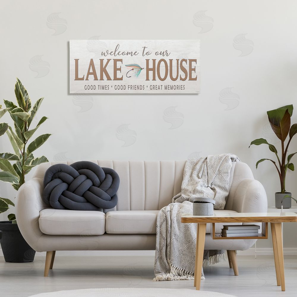 Seven Trees Design Lake House Rustic Welcome Canvas Art on Wall