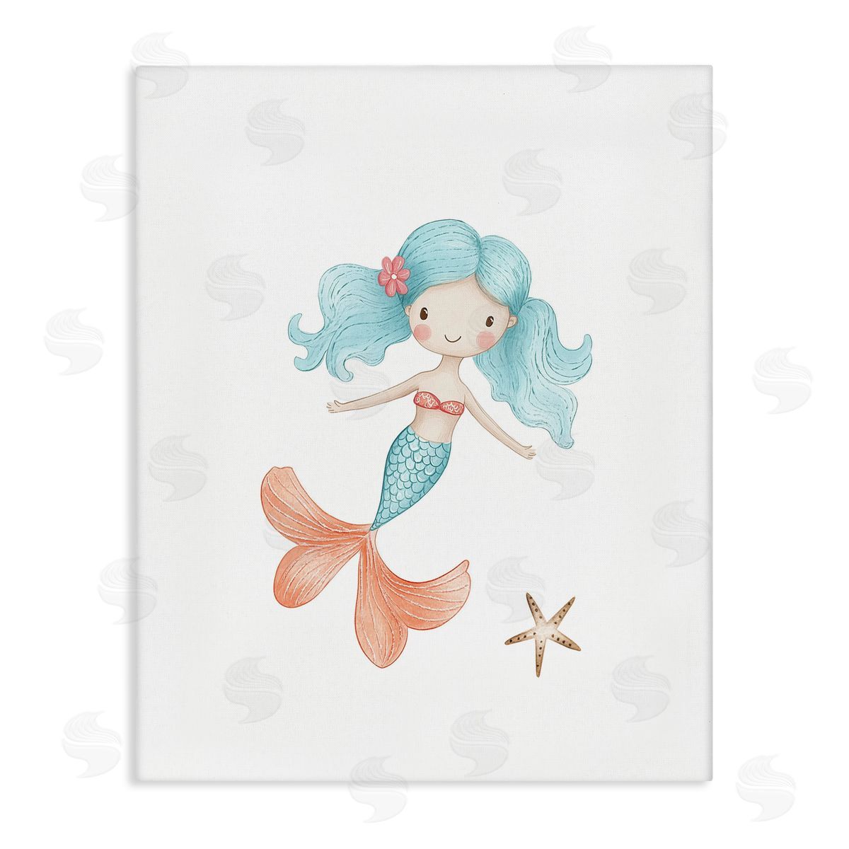 Christine Simpson Art Mermaid's Adventure with Starfish Canvas Wall Art Print