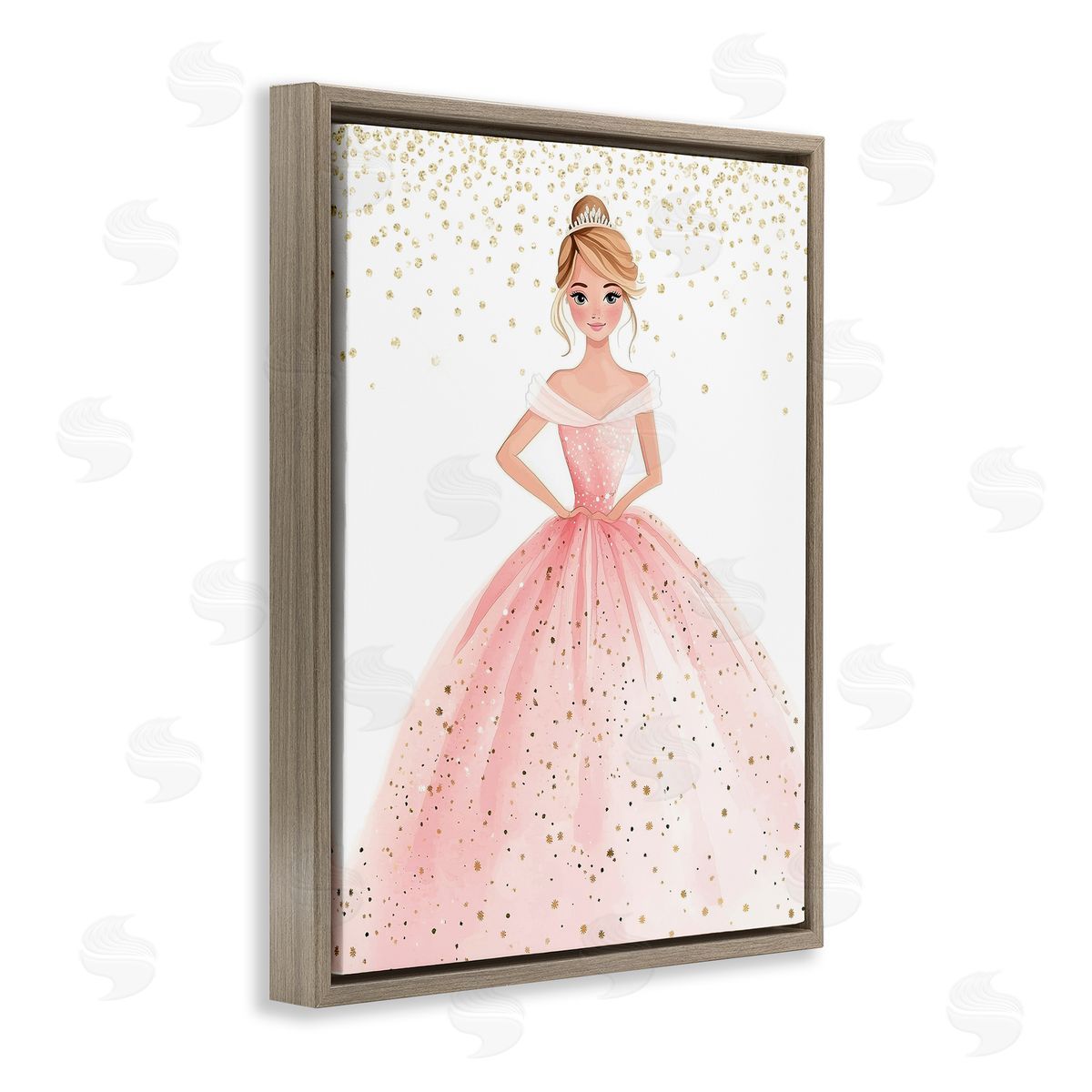 Christine Simpson Art Elegant Princess Dream Brown Floating Frame Canvas Wall Art Print