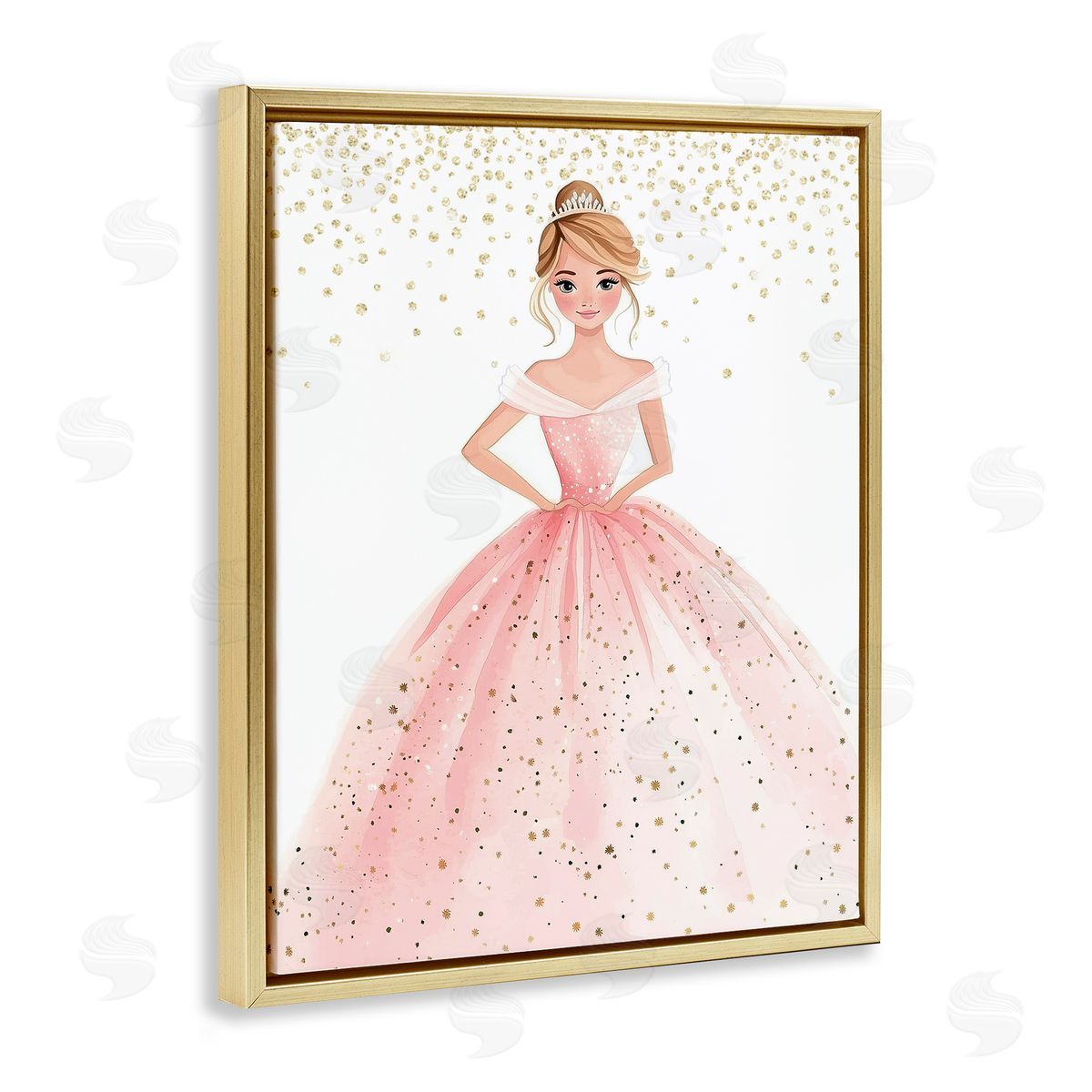 Christine Simpson Art Elegant Princess Dream Gold Floating Frame Canvas Wall Art Print