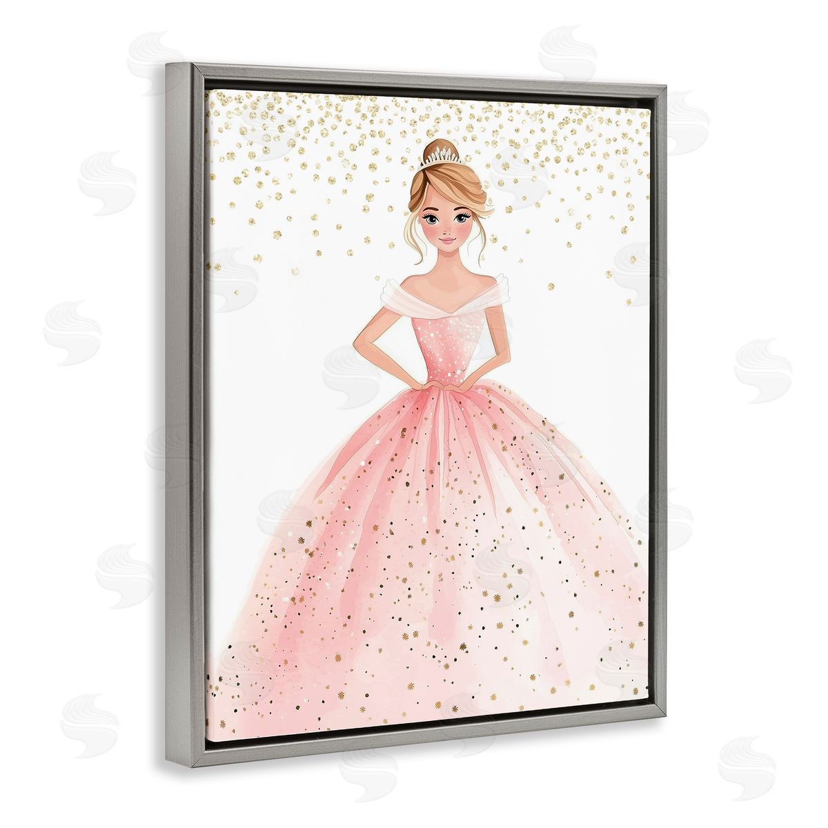 Christine Simpson Art Elegant Princess Dream Gray Floating Frame Canvas Wall Art Print