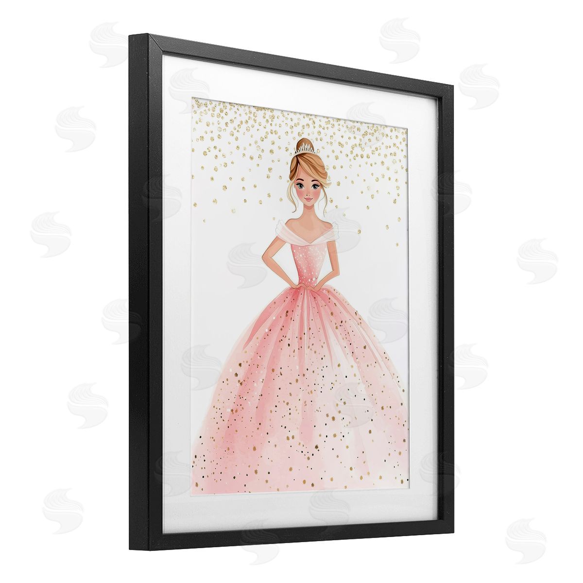 Christine Simpson Art Elegant Princess Dream Black Framed Print Under Glass with White Mat Wall Art