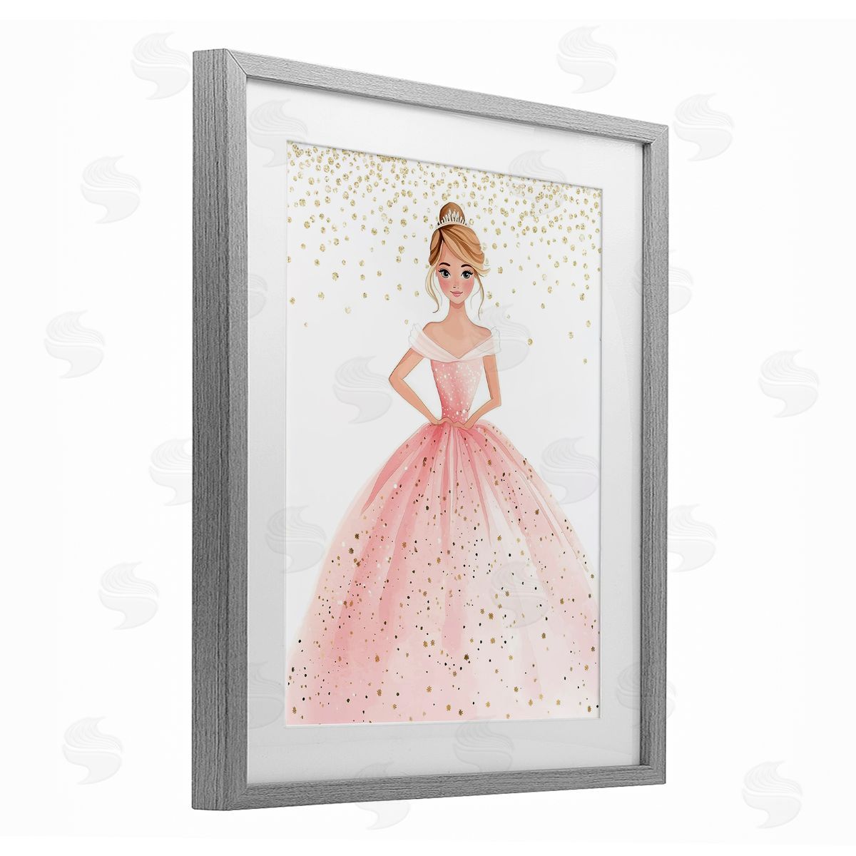 Christine Simpson Art Elegant Princess Dream Gray Framed Print Under Glass with White Mat Wall Art