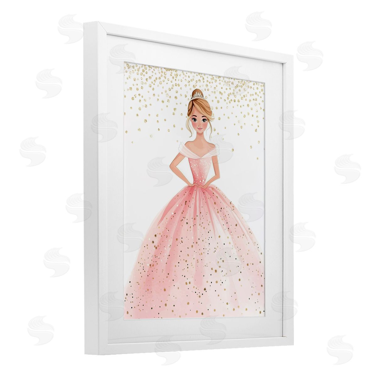 Christine Simpson Art Elegant Princess Dream White Framed Print Under Glass with Mat Wall Art