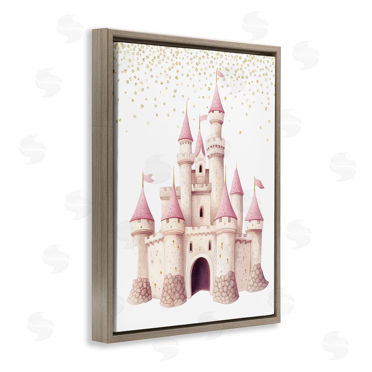 Christine Simpson Art Princess Dreams Castle Brown Floating Frame Canvas Wall Art Print