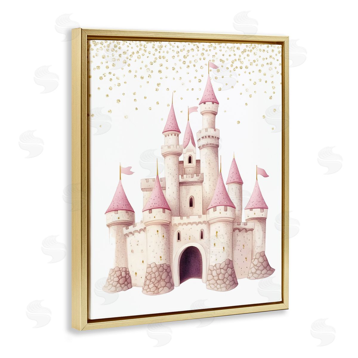 Christine Simpson Art Princess Dreams Castle Gold Floating Frame Canvas Wall Art Print