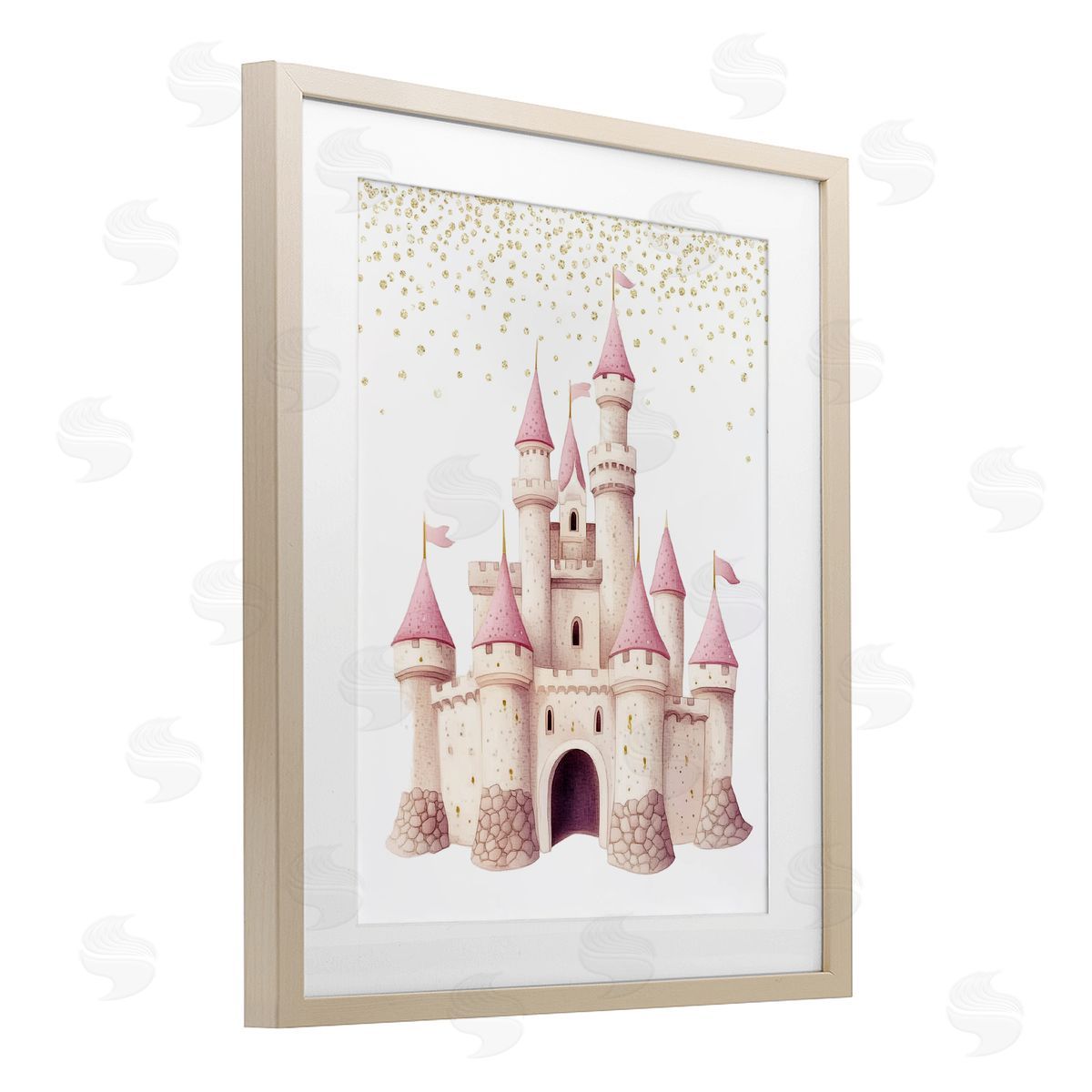 Christine Simpson Art Princess Dreams Castle Birch Framed Print Under Glass with White Mat Wall Art