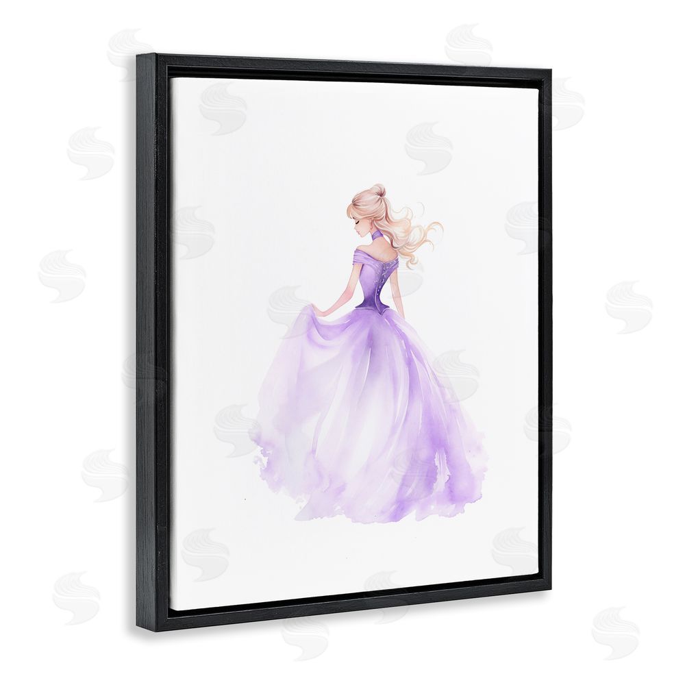 Christine Simpson Art Beautiful Princess Ballgown Black Floating Frame Canvas Wall Art Print