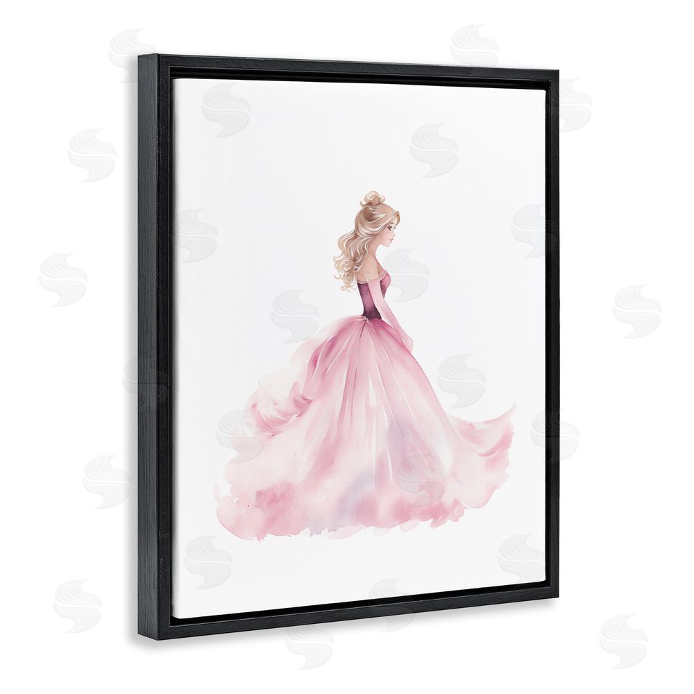 Christine Simpson Art Princess Joy Ballgown Black Floating Frame Canvas Wall Art Print