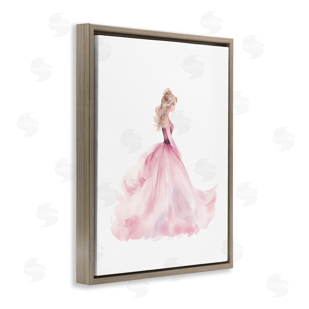 Christine Simpson Art Princess Joy Ballgown Brown Floating Frame Canvas Wall Art Print