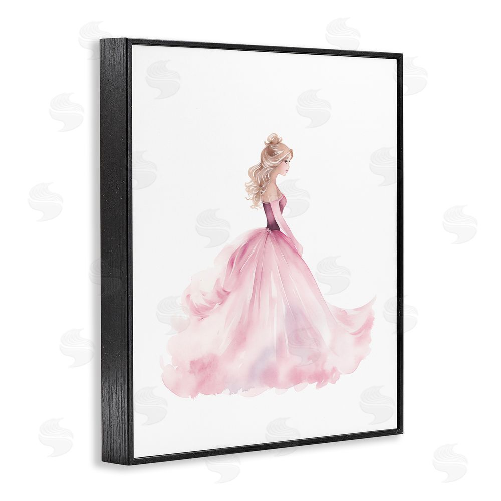 Christine Simpson Art Princess Joy Ballgown Black Framed Giclee Wall Art Print