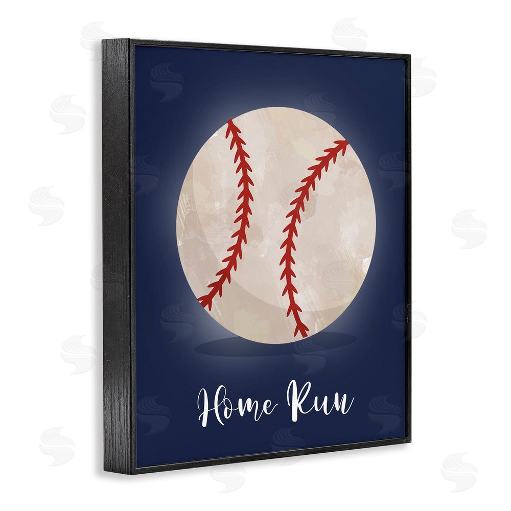Christine Simpson Art Game On Home Run Black Framed Giclee Wall Art Print