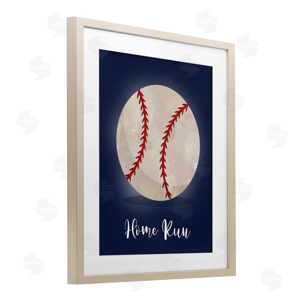 Christine Simpson Art Game On Home Run Birch Framed Print Under Glass with White Mat Wall Art