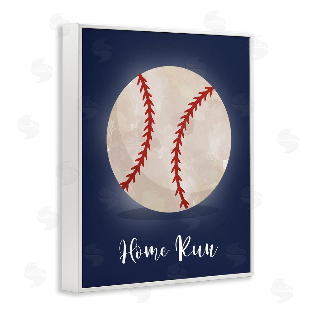 Christine Simpson Art Game On Home Run White Framed Giclee Wall Art Print