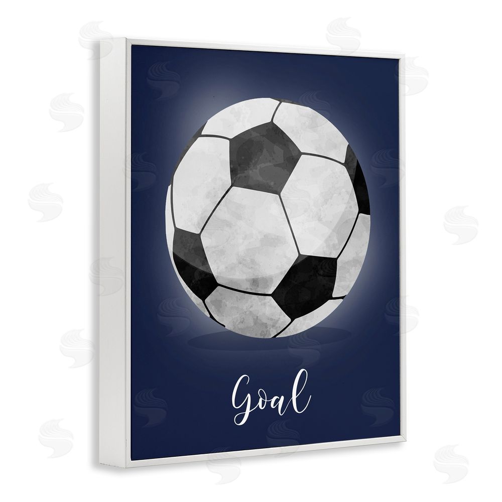 Christine Simpson Art Game On Soccer Goal White Framed Giclee Wall Art Print