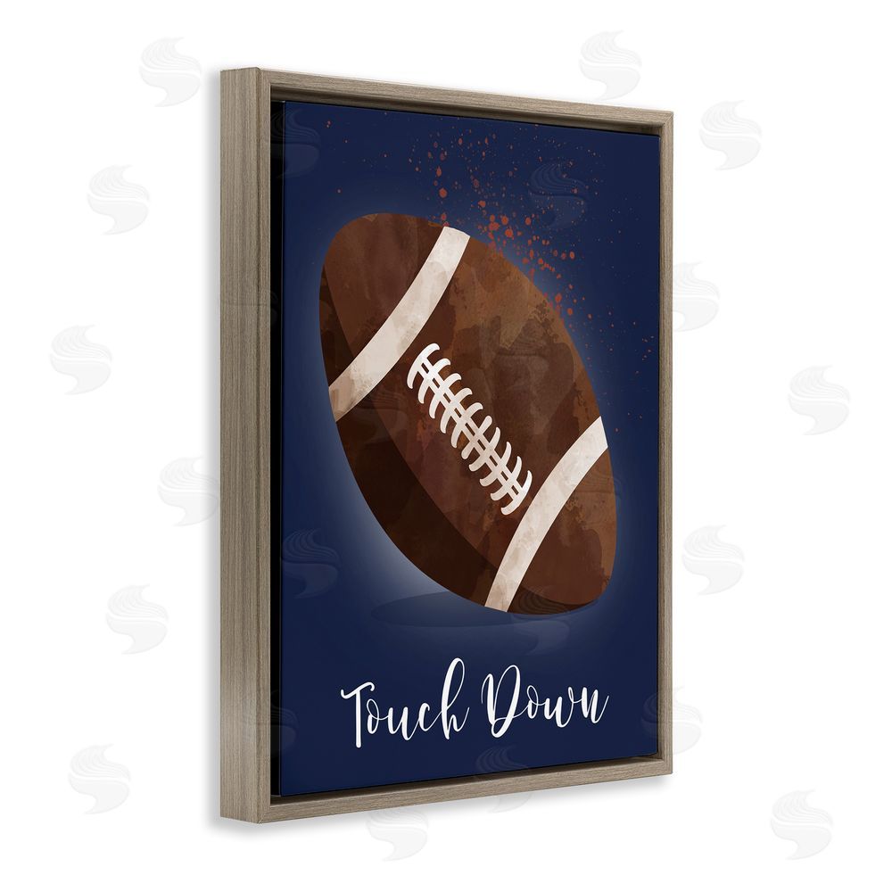 Christine Simpson Art Game On Touch Down Brown Floating Frame Canvas Wall Art Print