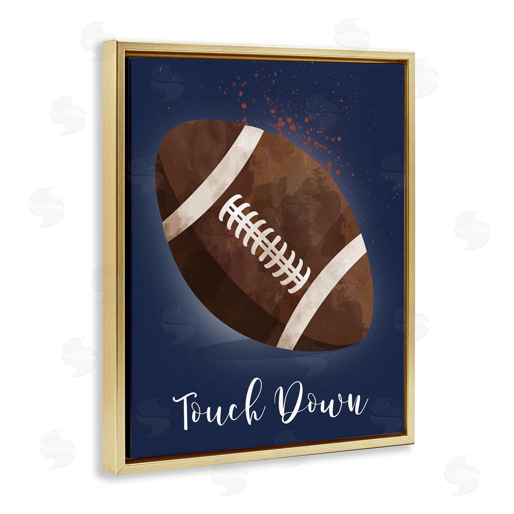 Christine Simpson Art Game On Touch Down Gold Floating Frame Canvas Wall Art Print