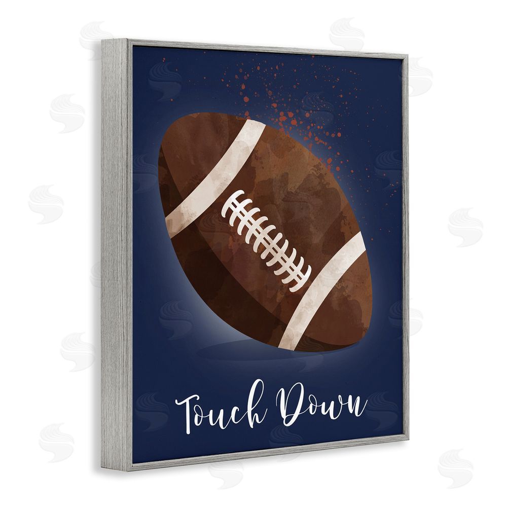 Christine Simpson Art Game On Touch Down Gray Framed Giclee Wall Art Print