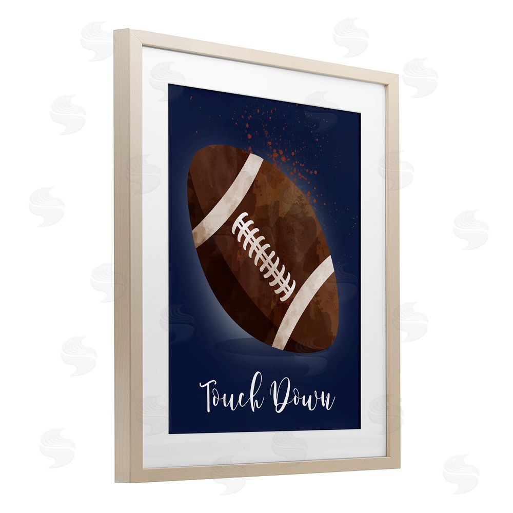 Christine Simpson Art Game On Touch Down Birch Framed Print Under Glass with White Mat Wall Art