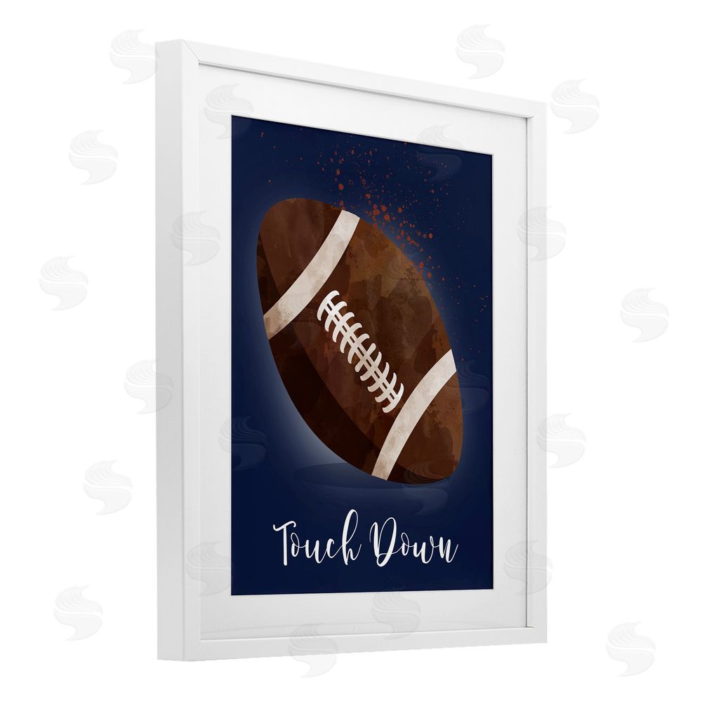 Christine Simpson Art Game On Touch Down White Framed Print Under Glass with Mat Wall Art