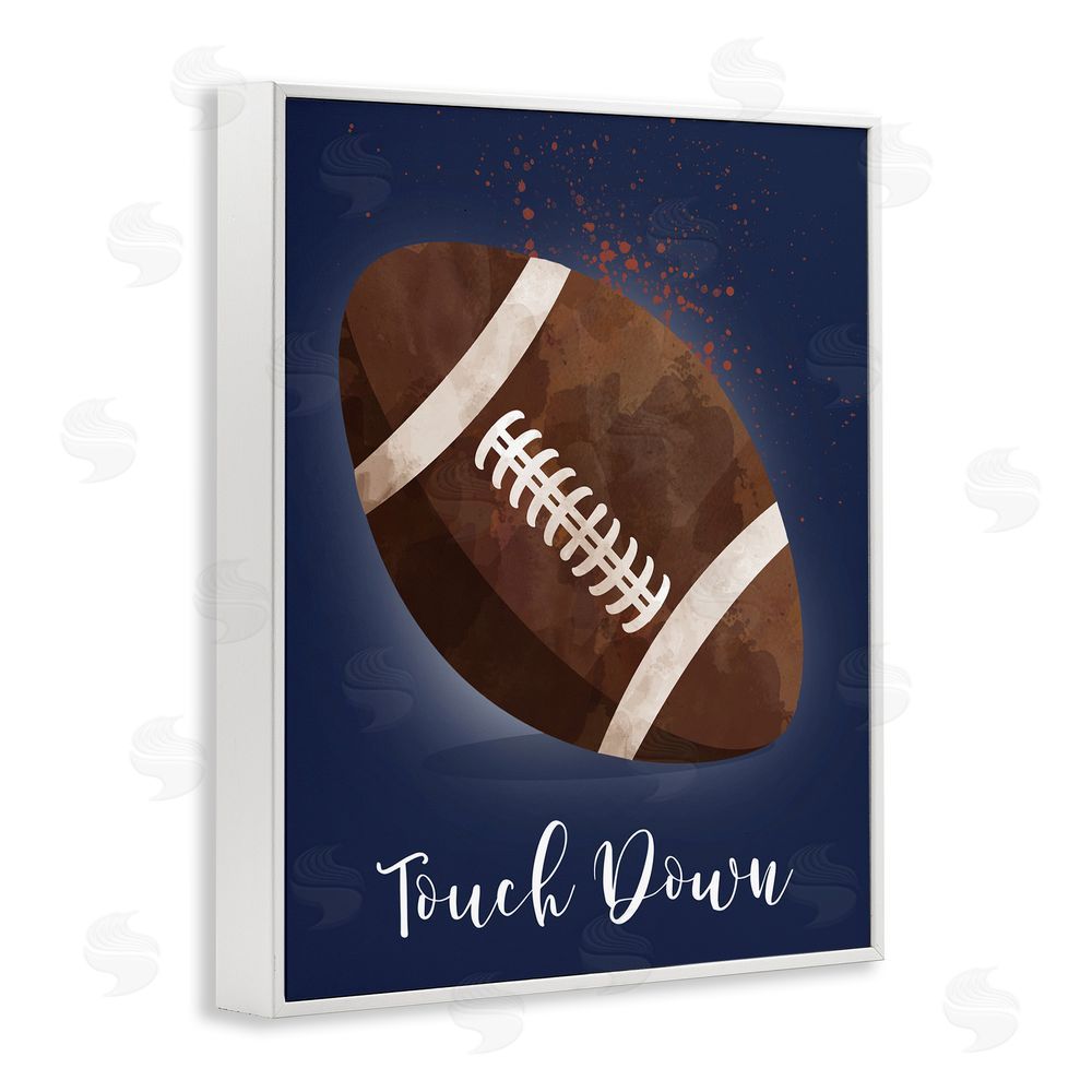 Christine Simpson Art Game On Touch Down White Framed Giclee Wall Art Print